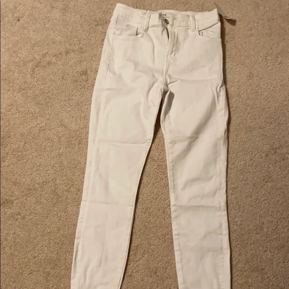 J Brand high waisted skinny white jeans